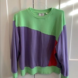Unisex color blocked sweatshirt in pastel